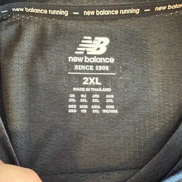 3 New Balance Men's Gray, Black and Navy Short Sleeve Tees - Picture 4 of 7